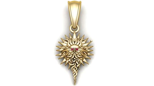Gold Sun Face Pendant