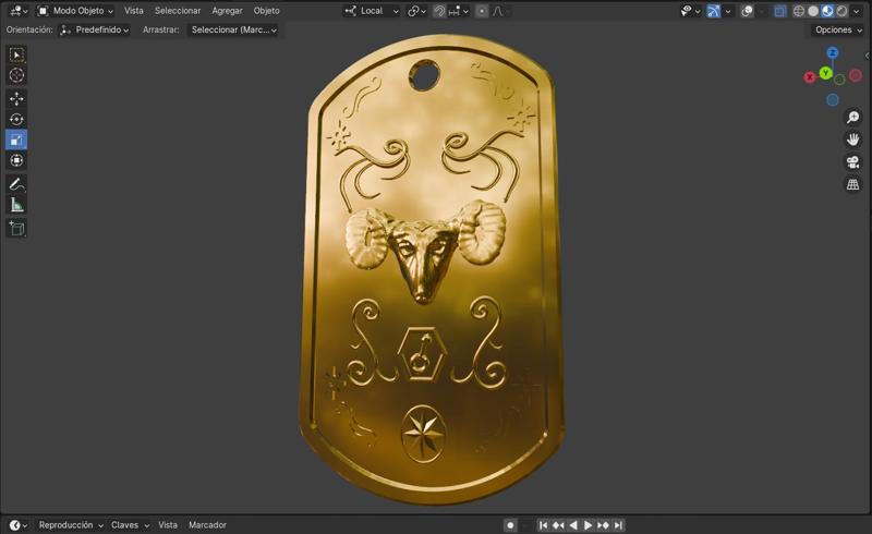 Keychain or pendant (12 Golden Soldier Athena and Ophiuchus)