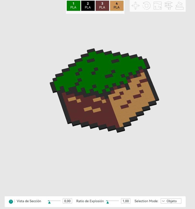 Minecraft inspired cube both sides individual pixel art