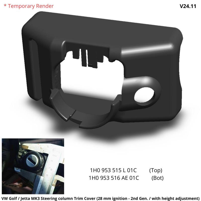 VW Golf  Jetta MK3 Steering column Trim Cover (28 mm ignition - 2nd Gen. - With height adjustment)