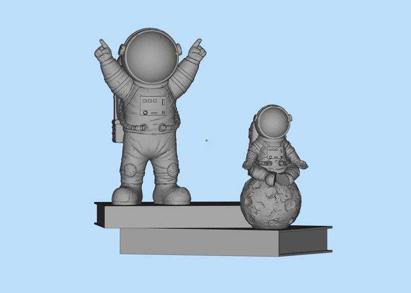 Anime astronaut ornaments on the bookshelf 07 scene model