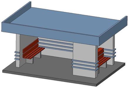 Suburban bus stop type 4 for 10 passengers