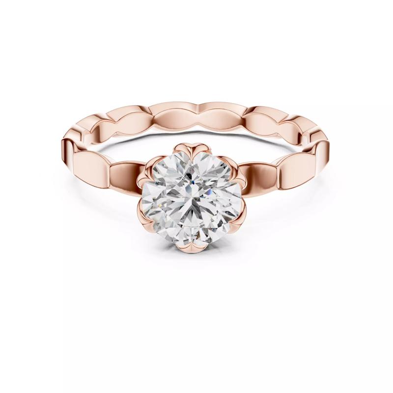 Solitaire Round Diamond Tulip Prong Wedding Ring 3DM STL Video