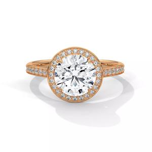 Halo Solitaire ring with 360 view animation