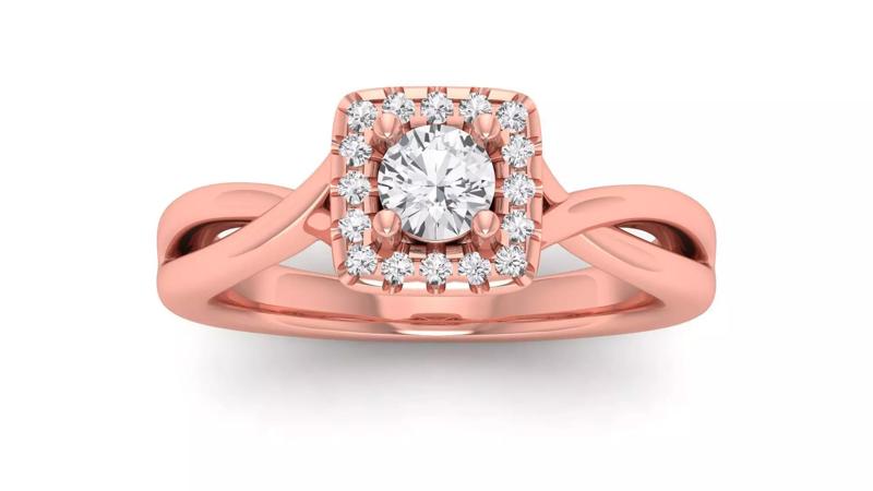 Solitaire Wedding Engagement Women Ring Twisted Square Hole Ring