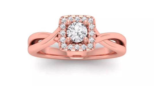 Solitaire Wedding Engagement Women Ring Twisted Square Hole Ring