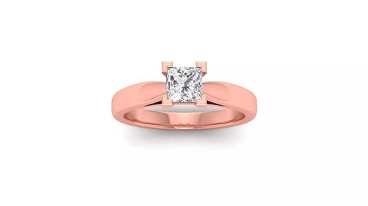 Solitaire Princess Diamond Ring  Wedding Engagement Women Ring