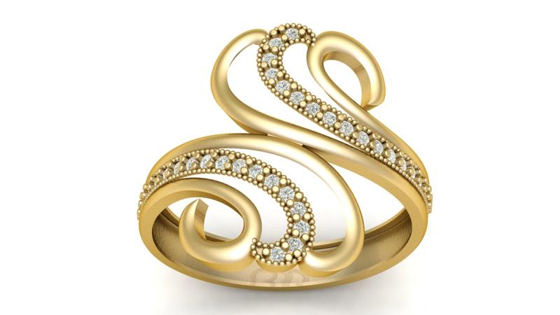 Wedding Alphabet (S) Ring 3d Printable Model