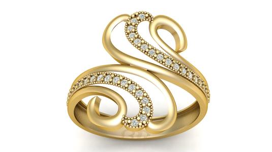 Wedding Alphabet (S) Ring 3d Printable Model