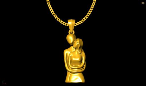 couple hug pendant charm