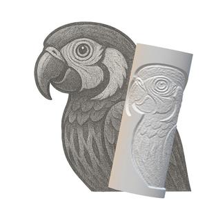 Parrot | Debossed Roller for Clay | Tropical Bird 3D Print Design