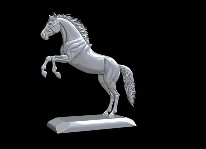Elegant Stallion Rearing in Grace – I446 Gift Bust Figure Unique & Detailed 3D Print Model