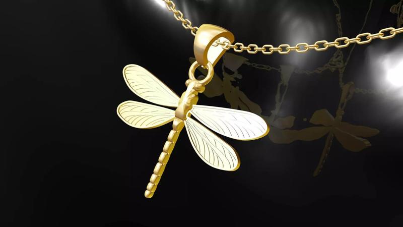 Dragonfly Pendant Jewelry Gold