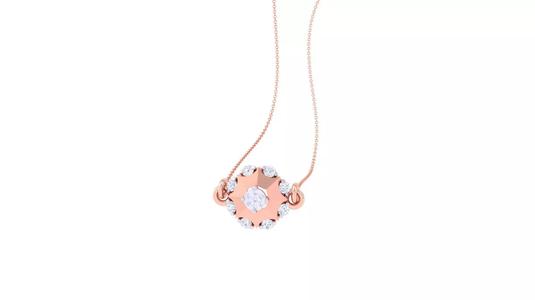 Flower Light Weight Solitaire Diamond Necklace renders 3dm stl