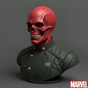 Red Skull Bust - Hydra Leader with Scarlet Face