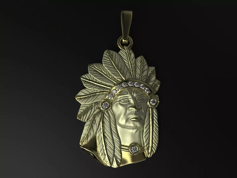 Indian Chief Pendant - Colgante Jefe Indio