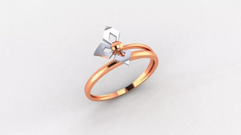 Blooming Flower Ultra light wt minimalist Plain Gold Ring