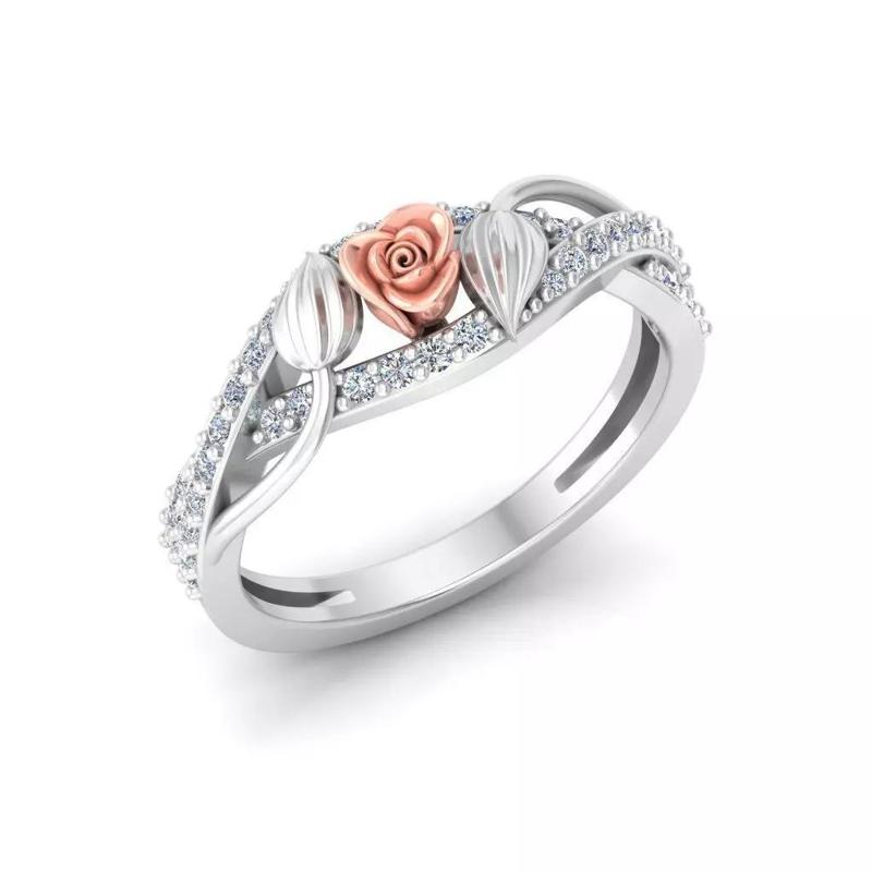 Solitaire Engagement Rose Ring Propose Rose Rings