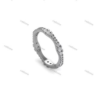 Wavy Eternity Diamond Band Ring-3D Model