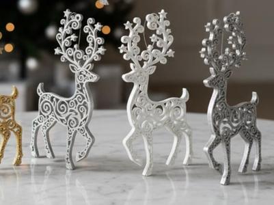 Majestic Christmas Deer Ornament & Decor Stand