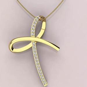 Bow diamond pendant necklace