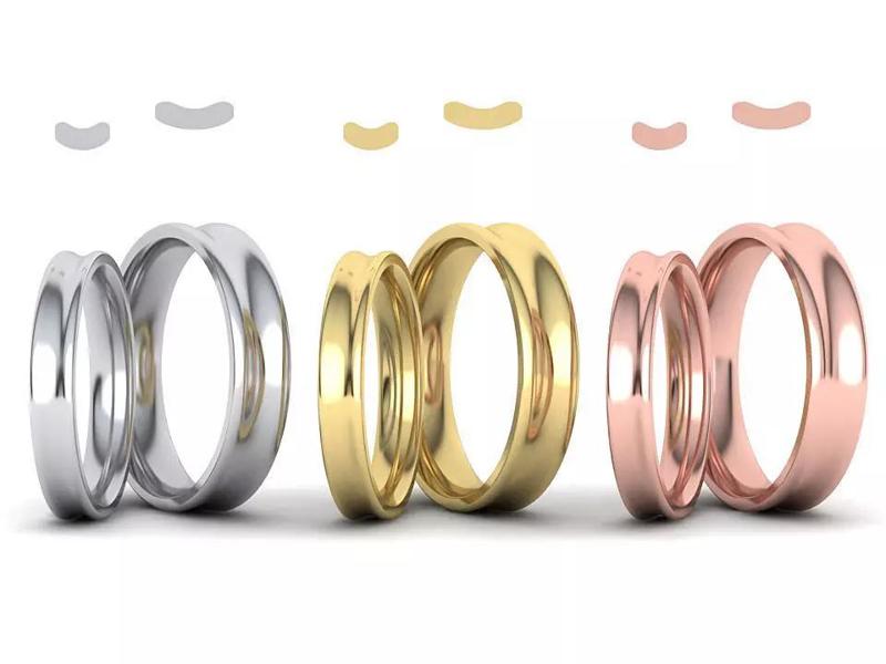 Wave Wedding Bands Comfort Fit design 3dmodels