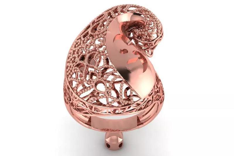 Vintage Filigree Ring STL OBJ FBX Renders Details