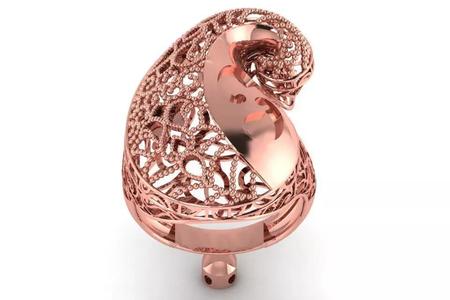Vintage Filigree Ring STL OBJ FBX Renders Details