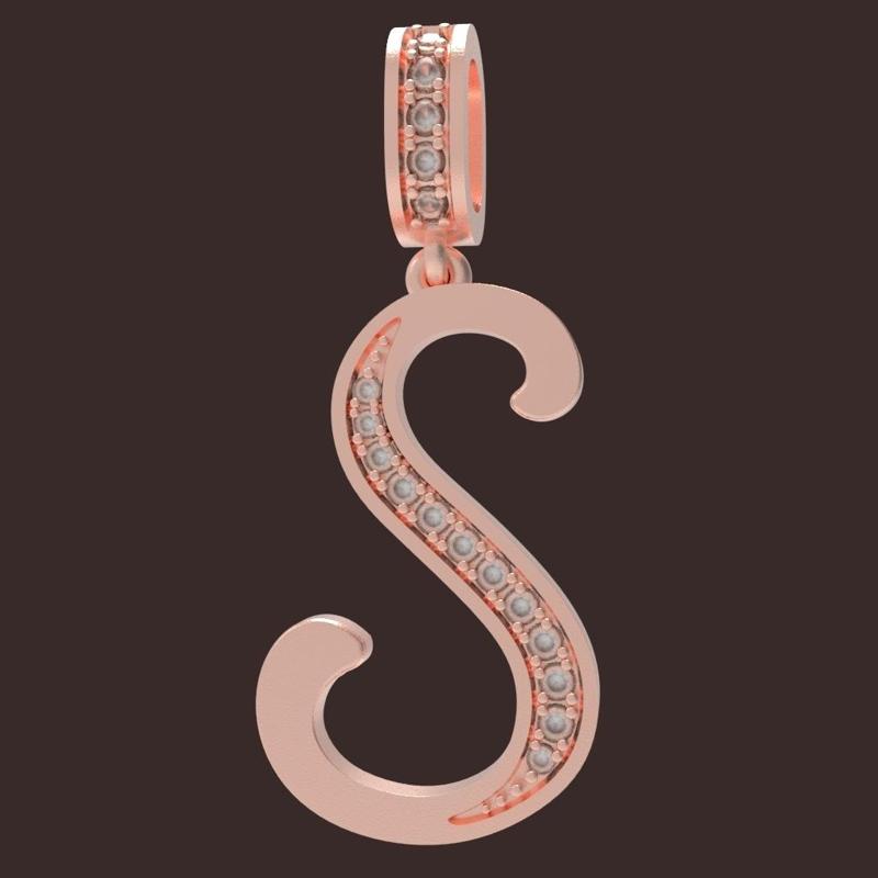 INITIAL "S" DIAMOND PENDANT