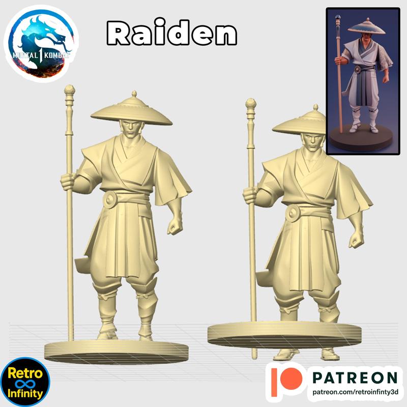 Raiden - Mortal Kombat 1 3D figure Retro Infinity style (100mm) : vinyl collectible