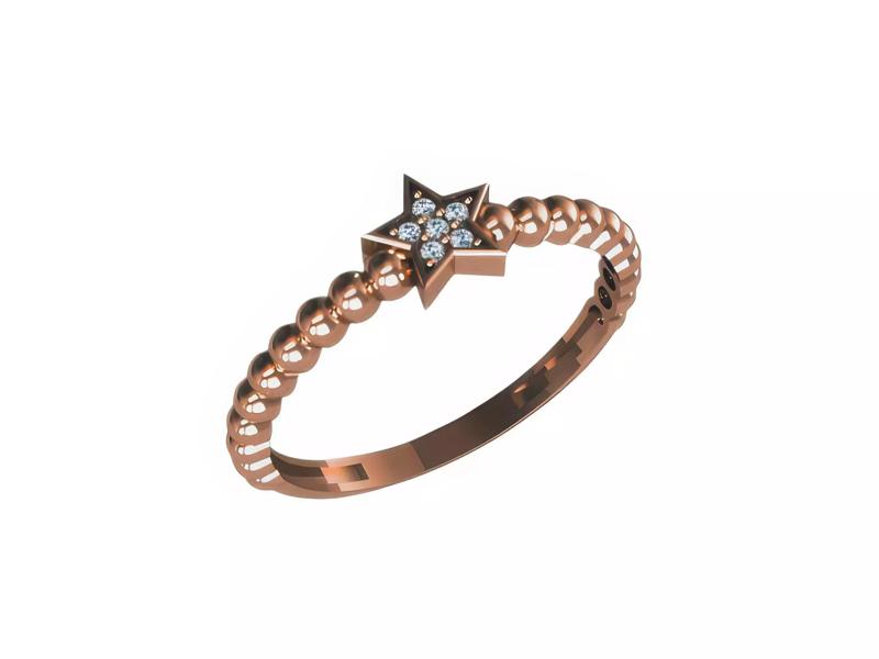 Star Women Diamond Ring 3dm render details