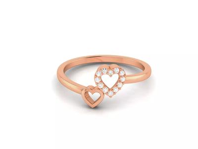Women Diamond Heart Ring 3dm renders detail