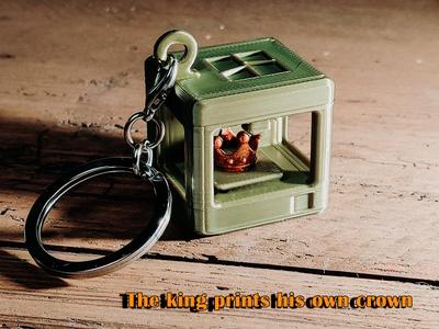 Bambu lab keychain printing a crown