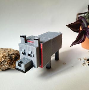 Minecraft dog keychain