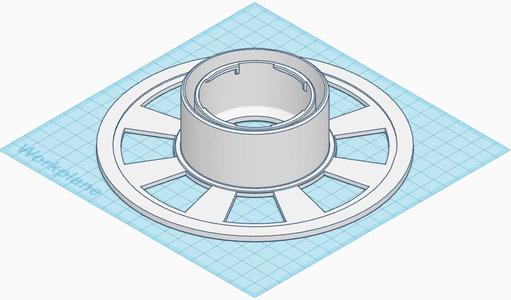 Bambu Labs filament spool reduced to print in an A1 Mini and optimized print time.