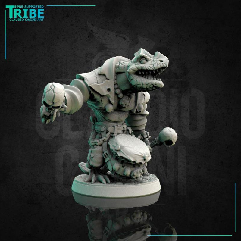 (0141) Troglodyte musician bard with drum