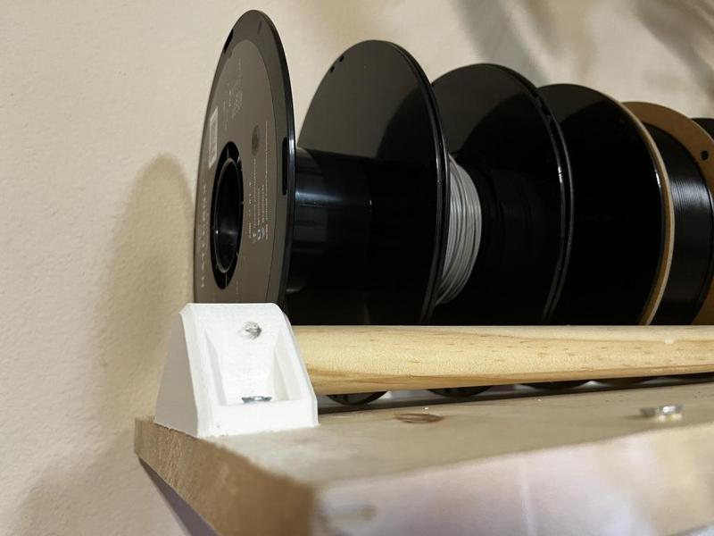 Dowel Supports for Filament Rack Shelf