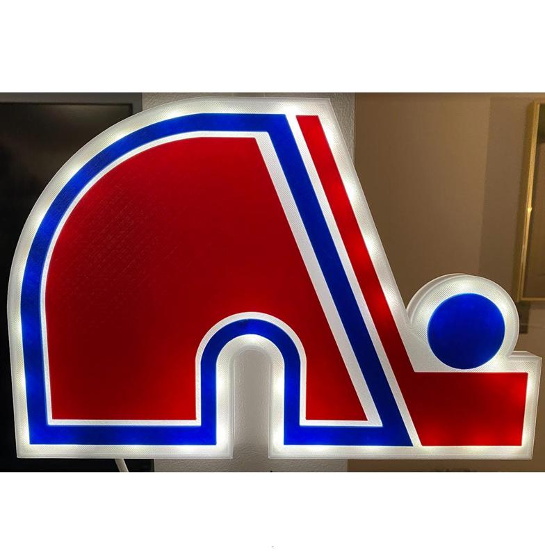 Quebec Nordiques Logo LED Lightbox