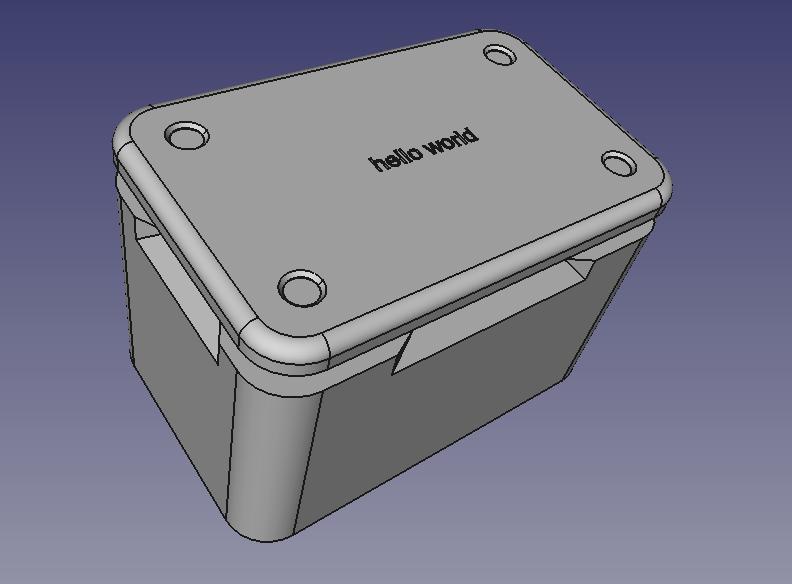 Parametric Electronics Enclosure with Screwholes and Lid