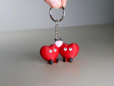 Sitting Hearts Keychain