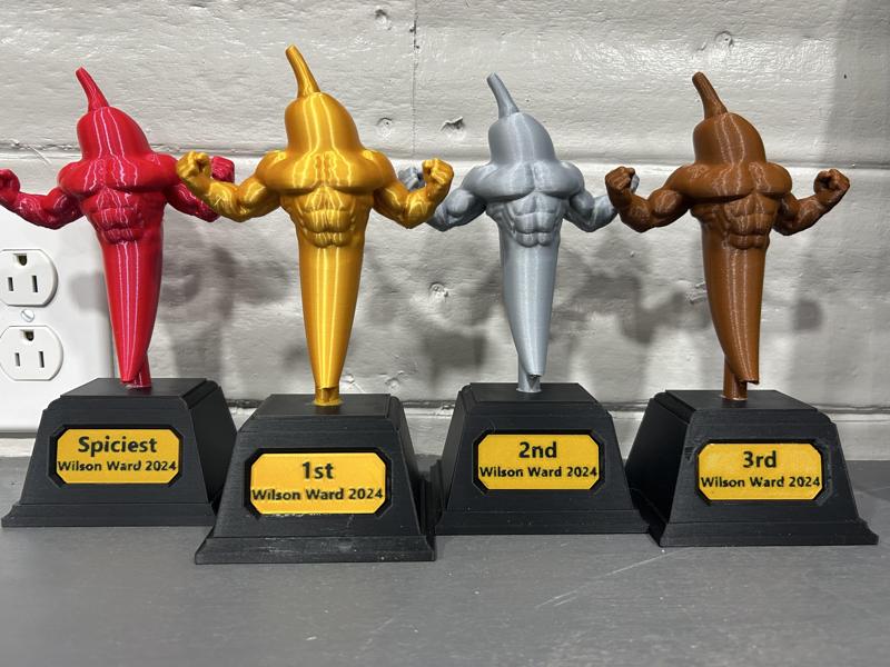 Blank name plate for chili champ trophy