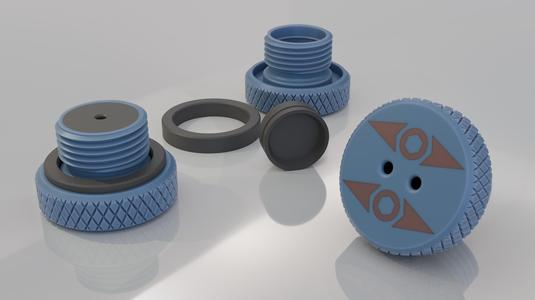 Scuba tank dust cap/stopper V2