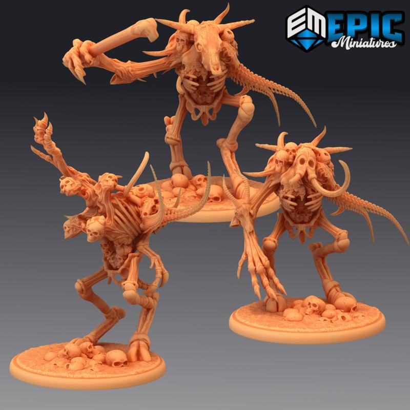 Bone Golem Set / Undead Animal Bone Construct / Skull Zombie