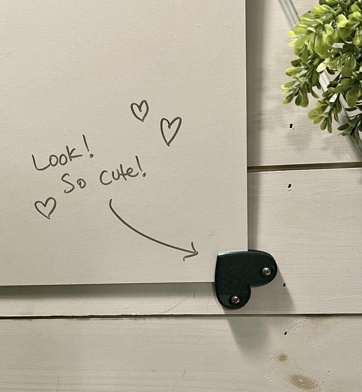 whiteboard corner bracket • dry erase board mount • cute heart shaped