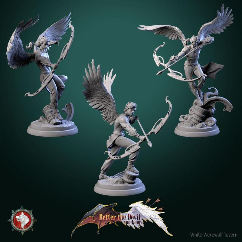 Angel Archers set, 3 miniatures 32mm pre-supported