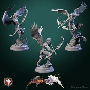 Angel Archers set, 3 miniatures 32mm pre-supported