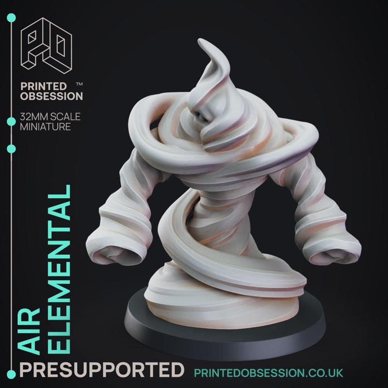 Air Elemental - DND Miniature - PRESUPPORTED - 32mm Scale