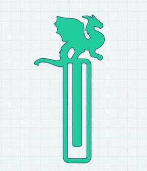 Dragon Paperclip Bookmark 1.stl