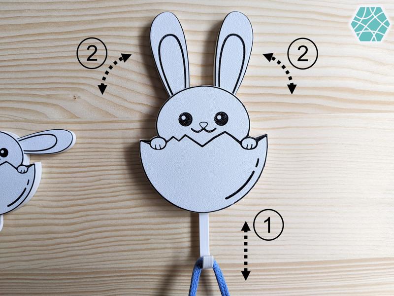 WALL KEY HOLDER BUNNY - funny and cute bunny key hanger and organizer