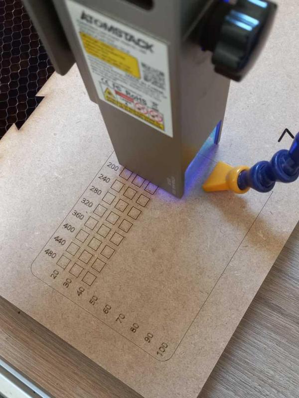 GRBL Laser Power-Curve Test